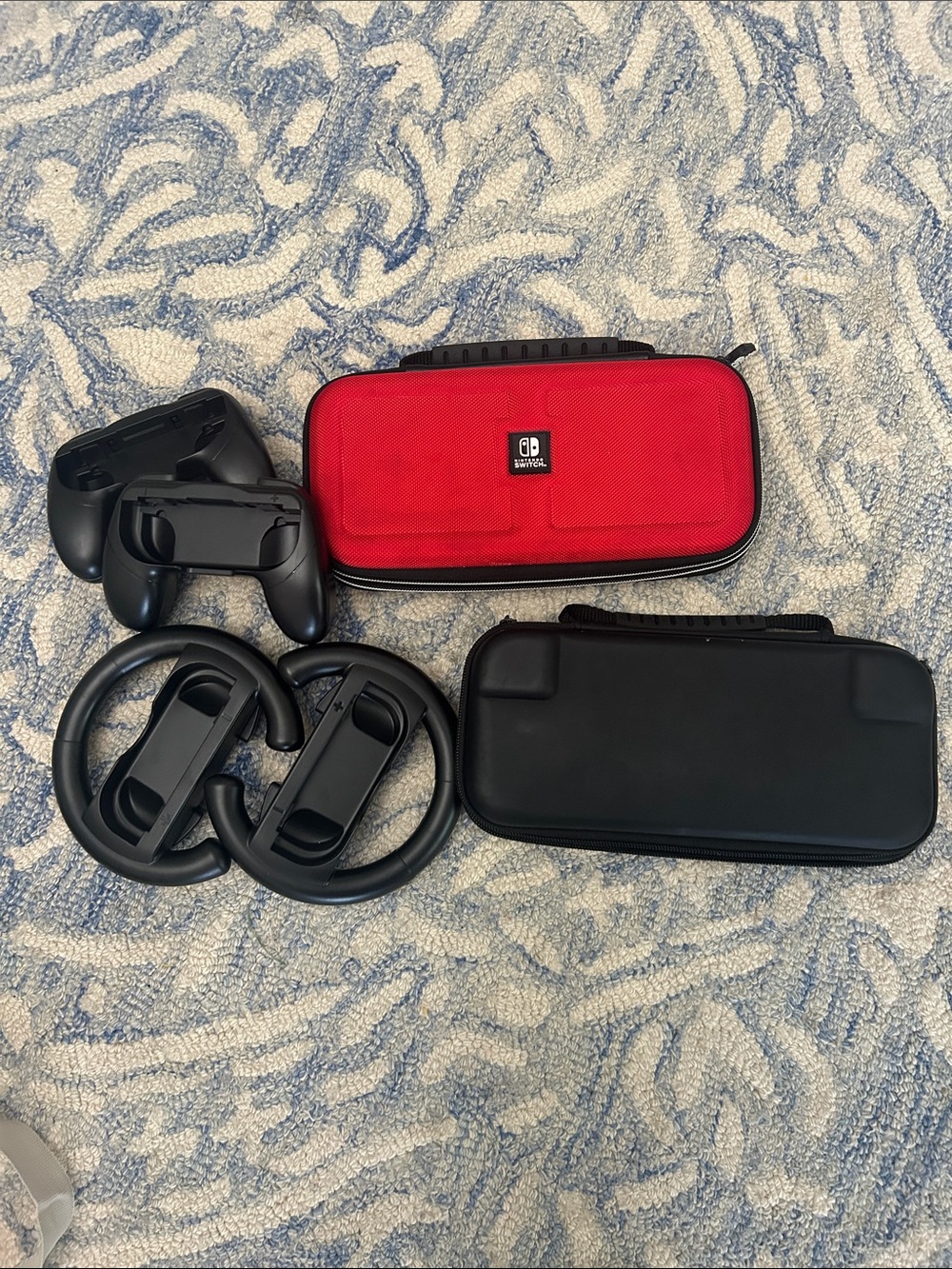 Nintendo Red and Black Travel Case Set with Controller Accessories